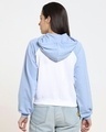 Shop Women's Blue & White Color Block Hoodie-Design