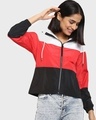 Shop Women's Multicolor Color Block Windcheater jacket-Front