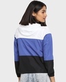 Shop Women's White & Blue Color Block Windcheater Jacket-Design