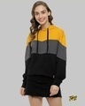 Shop Women's Colour Block Stylish Hooded Casual Top-Front