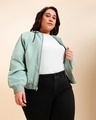 Shop Women's Cool Mint Plus Size Windcheater Jacket-Front