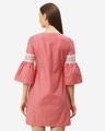 Shop Women's Coral Red & White Striped Empire Dress-Design