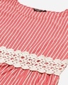 Shop Women's Coral Red & White Striped Empire Dress