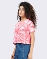 Shop Women's Coral Tie Dye Crop T-Shirt Boxy Fit-Design