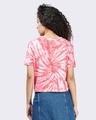 Shop Women's Coral Tie Dye Crop T-Shirt Boxy Fit-Full