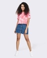 Shop Women's Coral Tie Dye Crop T-Shirt Boxy Fit