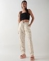 Shop Women's Cream All Over Printed Pyjamas-Full