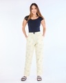 Shop Women's Cream All Over Printed Pyjamas-Full