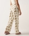 Shop Women's Cream All Over Printed Wide Leg Pyjamas-Design