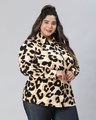 Shop Women's Cream & Black Animal Printed Plus Size Shirt-Design