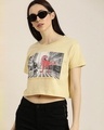 Shop Women's Cream Graphic Print T-shirt-Front