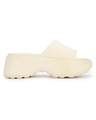 Shop Women's Cream Platform Sliders-Design