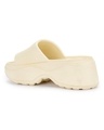 Shop Women's Cream Platform Sliders-Full