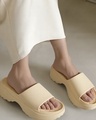 Shop Women's Cream Platform Sliders