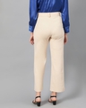Shop Women's Creamy Beige Straight Fit Trousers-Full