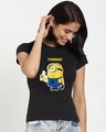 Shop Women's Current Mood Minion Graphic Printed Slim Fit T-shirt-Front