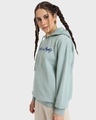 Shop Women's Cyan Stoned Rick & Morty Graphic Printed Oversized Hoodies-Full