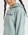 Shop Women's Cyan Stoned Rick & Morty Graphic Printed Oversized Hoodies