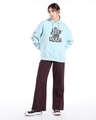 Shop Women's Cyan The Cat Rules Graphic Printed Oversized Hoodies