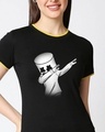 Shop Women's Dab Marshmello Half Sleeve Printed Rib T-shirt-Front