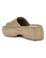 Shop Women's Dark Beige Platform Sliders-Design