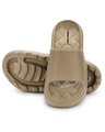 Shop Women's Dark Beige Platform Sliders-Full