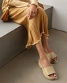Shop Women's Dark Beige Platform Sliders
