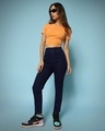 Shop Women's Dark Blue Denim Jeggings-Full