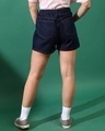 Shop Women's Dark Blue Denim Shorts-Full