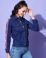 Shop Women's Dark Blue Denim Jacket-Design