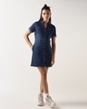 Shop Women's Dark Blue Shirt Dress-Full