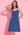 Shop Women's Dark Blue Skater Dress-Front