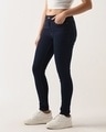 Shop Women's Dark Blue Skinny Fit Jeans-Front