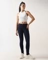 Shop Women's Dark Blue Skinny Fit Jeans-Full