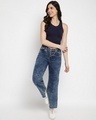 Shop Women's Dark Blue Washed Flared Jeans