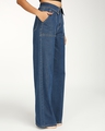 Shop Women's Dark Blue Wide Leg Jeans-Design