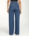 Shop Women's Dark Blue Wide Leg Jeans-Full