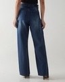 Shop Women's Dark Blue Washed Wide Leg Carpenter Jeans-Design