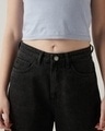 Shop Women's Dark Grey Wide Leg Cargo Jeans