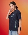 Shop Women's Dark Navy Blue Ninja Kakashi Graphic Printed Oversized T-shirt-Full