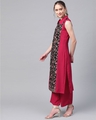 Shop Women's Dark Pink Colour Khadi Print Straight Crepe Kurta-Design