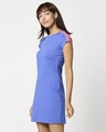 Shop Women's Dazzling Blue Shoulder Cut N Sew Cap Sleeves Slim Fit Dress-Design