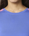 Shop Women's Dazzling Blue Shoulder Cut N Sew Cap Sleeves Slim Fit Dress