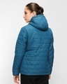 Shop Women's Deep Teal Relaxed Fit Puffer Jacket-Design