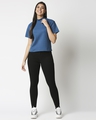 Shop Women's Digital Teal Turtle Neck Rib T-Shirt-Full