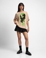 Shop Women's Brown Don't Smile Billie Graphic Printed Oversized T-shirt-Full