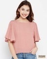 Shop Women's Dusty Pink & White Checked Top-Front