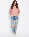 Shop Women's Dusty Pink & White Checked Top-Full