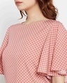 Shop Women's Dusty Pink & White Checked Top