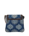 Shop Women's Ethnic Leatherette/Cotton Blue Stamp Tassle Sling Bag-Design